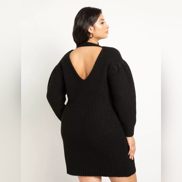 Puff Sleeve Sweater Dress - Picture 2 of 6